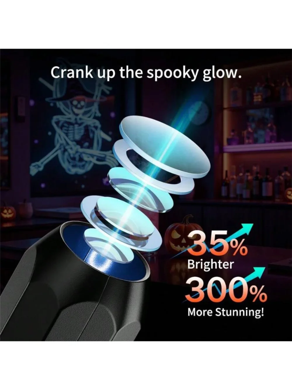 Halloween Projector, 6 Patterns USB Halloween Projector Lights, Background